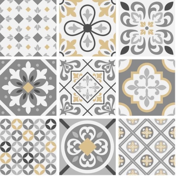 Papel de Parede Adesivo Azulejo tons bege N03029