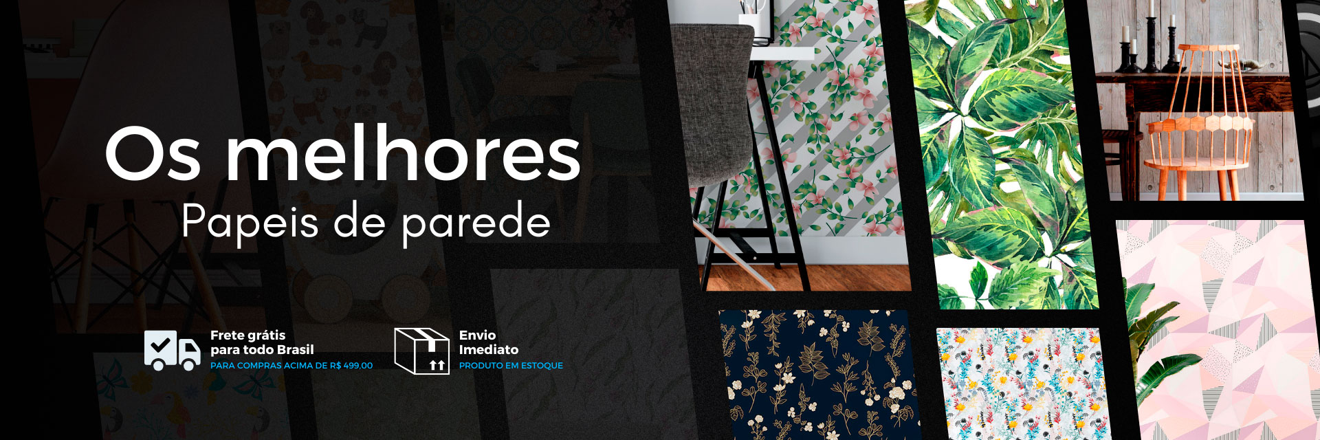 Papel De Parede Lavável Xadrez Gigante Preto E Branco 3m